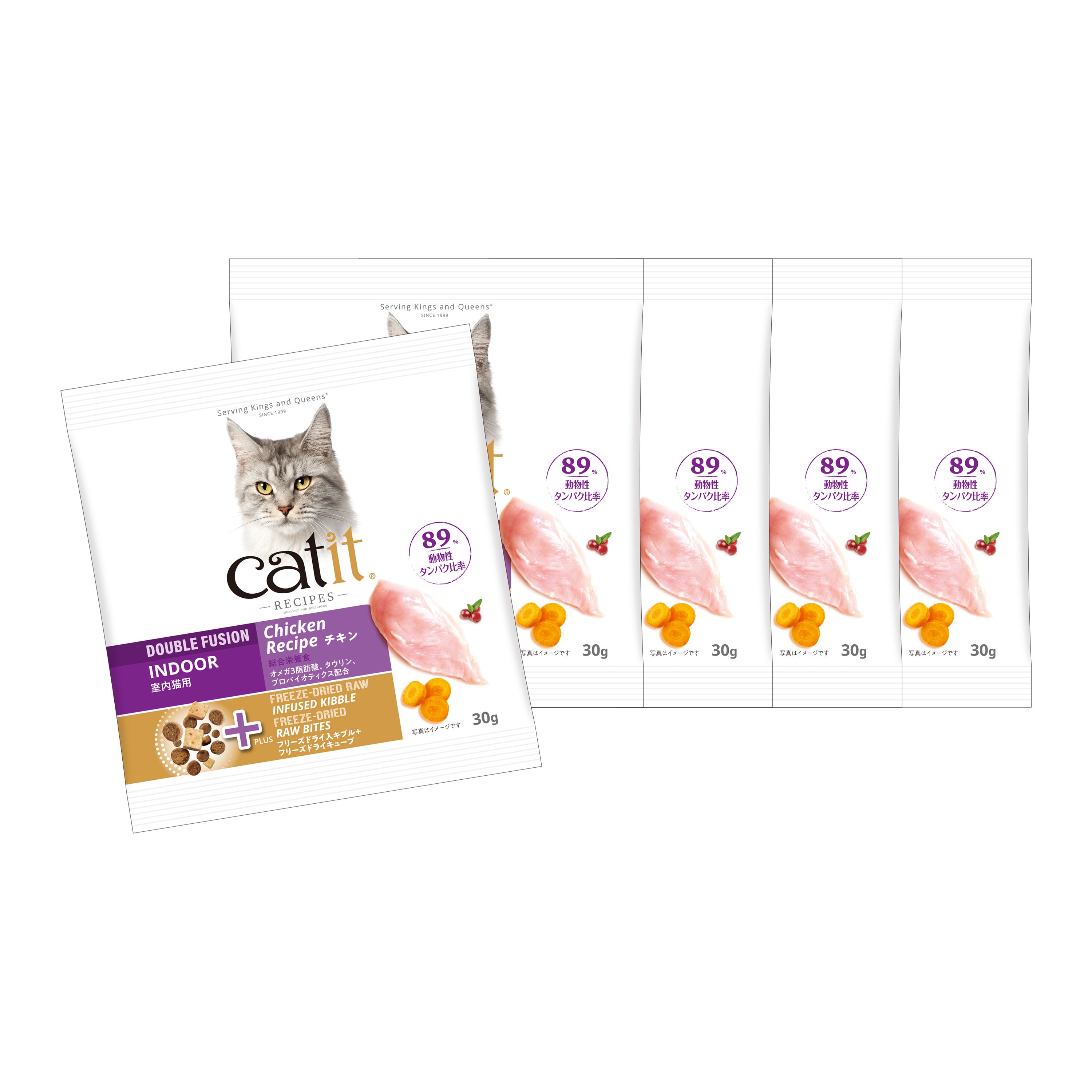 【おためしセット】Catit Recipes INDOOR 室内猫用 チキン(30g×5袋)