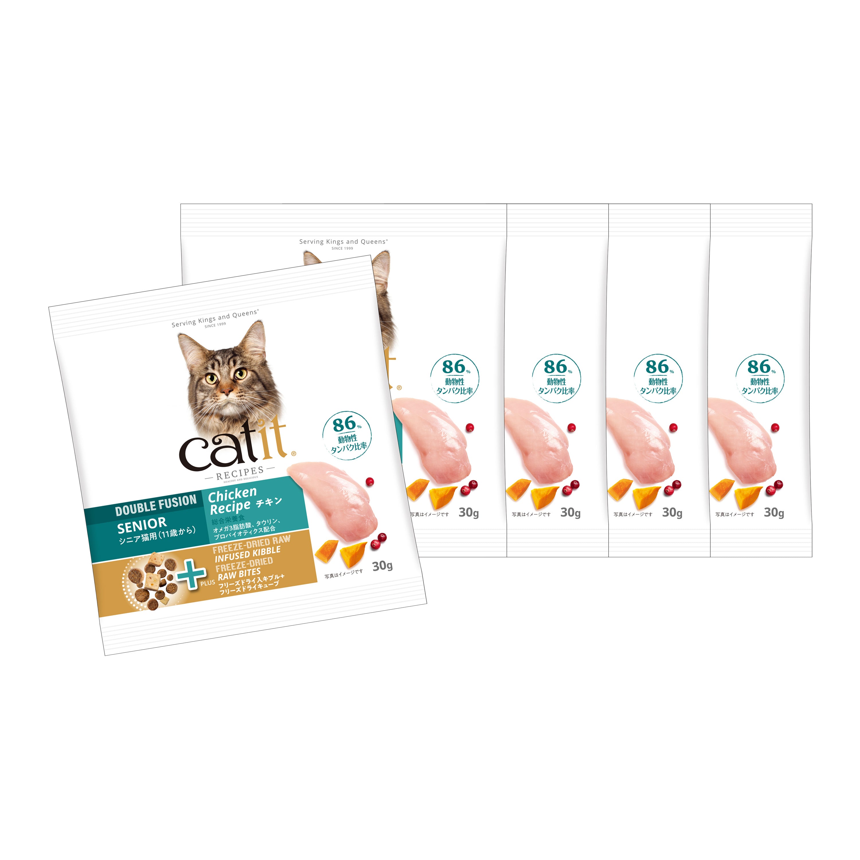 【おためしセット】Catit Recipes SENIOR シニア猫用 11歳から（30g×5袋）