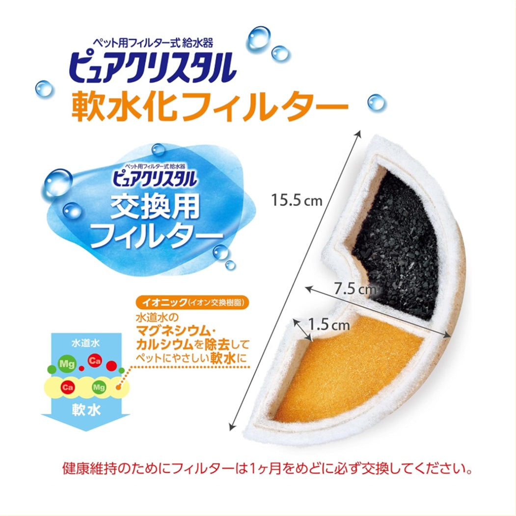 ピュアクリスタル 軟水化フィルター 【半円】 猫用 6個セット ※アウトレット・エコパック #61974