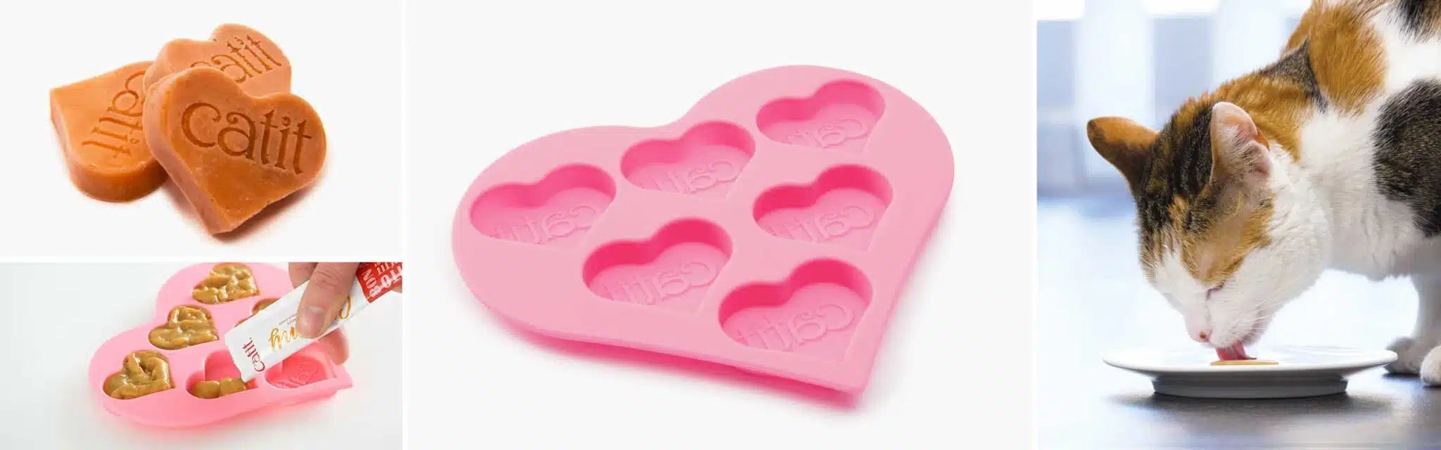 Catit Creamy Heart-shaped Silicone Ice Tray/Catit Creamy ハートシリコンアイストレイ